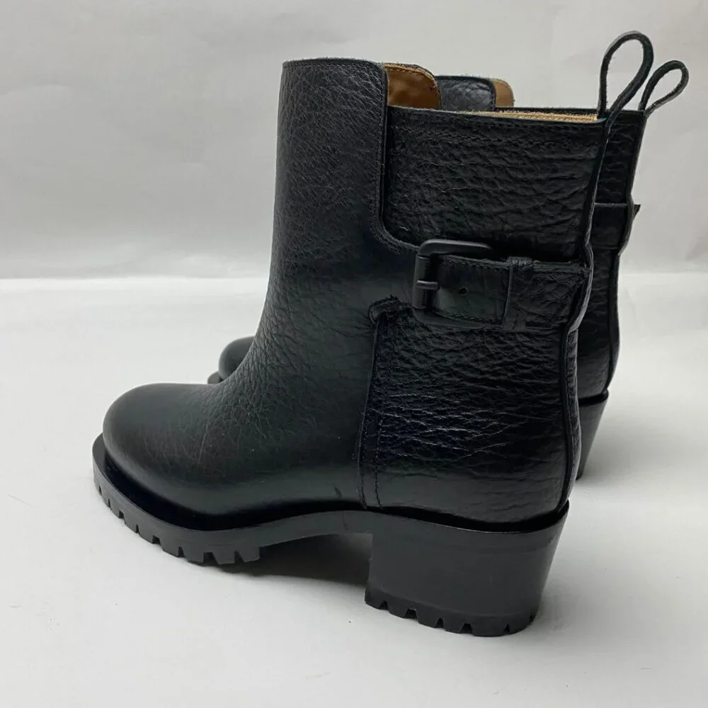 L'AUTRE CHOSE Buckle Black Leather Boots Size 36 - Picture 3 of 10